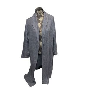 EXPRESS Gray Long Waffle Knit Cardigan Sparkle NWT